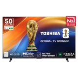 Toshiba 126 cm (50 Inches) 4K Ultra HD Smart QLED TV | Dolby Atmos, HDR10+ | 24W Powerful Speakers | Sports Mode | REGZA Engine ZR | Voice Control |4K Upscaling | VIDAA OS | 50M450RP (Black)