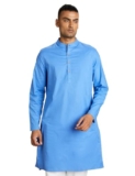 Amazon Brand – Symbol Cotton Solid Regular Fit Men’s Kurtas (SYMETHLKUR-1_Blue_XL)