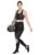 Clovia Women High-Waist Polyester Gym Tights – Workout, Black, L