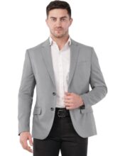 SaintX Men’s Formal Blazer | Fully Lined | Slim Fit | Professional Jacket | Premium Business Formal Suit | Office | Wedding | All Purpose Lt Grey