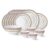 Larah by Borosil Elega Fluted Series Opalware Dinner Set of 6 Full Plate 6 Quarter Plates 6 Veg Bowls, 6 Soup Bowl, 2 Serving Bowl and 1 Oval Rice Plate | Bone-Ash Free Crockery Set (White, 27 Pieces)