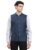 Turtle Men Terry Rayon Dobby/Structure Tailored Fit Navy Blue Nehru Jacket