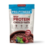 Pro.Fitness 27g High Protein Oats (By MyFitness) | Dark Chocolate Oats with Almonds, Pumpkin Seeds and Raisin | Chocolate Rolled Oats with Jaggery – No Refined Sugar | Breakfast Cereals