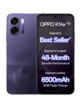 OPPO K14x 5G 6500mAh and 45W SUPERVOOC Charger & AI (Prism Violet, 128 GB)(4 GB RAM)