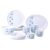 Larah by Borosil – Moon Series, Bluebell 27 Pieces Opalware Dinner Set, White