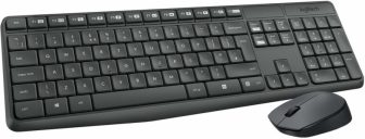 Logitech Mk235 Mouse & Keyboard Combo, Full-Sized, 15 Fn Keys, 3-Year Battery Life Wireless Laptop Keyboard(Black & Gray)