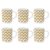 Larah By Borosil Gold Waves Opalware Mug, Set Of 6 Tea/Coffee Mugs, 240 Ml Each, Microwave & Dishwasher Safe, Bone-Ash Free, Crockery Set Ideal For Daily Use & Gifting, White