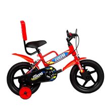 Hero Zoom 14T Single Speed Cycle For Kids With Training Wheels, Mudguard And Back Support For Boys And Girls, Ideal Height : 3 Ft + , Ideal For 3 To 4 Years, Rigid, Red