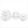 Signoraware Safe N Store Glass Container | Airtight & Leakproof | Microwave Safe | Ideal For Office Lunch, Meal Prep & Kitchen Storage (320Ml+520Ml+400Ml+620Ml+370Ml+640Ml+1.04Ltr | Setof7 | Clear)