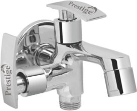 Prestige Passion Bib Cock 2 Way 1/2″ Passion (2- Way Bib Cock) Brass with Wall Flange Tap 1/2″ Bib Tap Faucet(Wall Mount Installation Type)