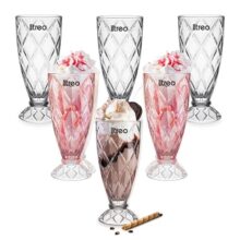 Treo by Milton Pineapple Sundae Dessert Bowls | Wide Mouth for Easy Serving | Perfect for Sundaes, Ice Cream & Layered Desserts | Ideal for Cafes, Parties & Home | Set of 6, 355 ml Each
