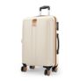 Safari Thorium Royale 8 Wheels 77cm Large Size Trolley Bag Hard Case Checkin Polycarbonate Luggage, TSA Lock, Wet Pouch Organized Interior, Suitcase for Travel, Trolley Bags for Travel, Vanilla Tan