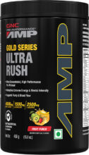 GNC AMP Gold Series Ultra Rush | 450 gm (Fruit Punch) Pre Workout(450 g, Fruit Punch)