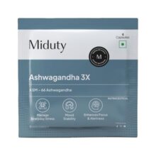 Miduty Ashwagandha 3X Supplement 500 Mg Serving – KSM 66 Ashwagandha – Triple Strength Formula for Mood Stability, Focus, Strength & Stress – 6 Capsules
