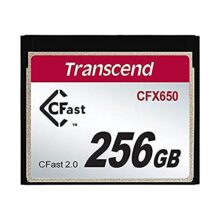 Transcend 256Gb Cfast 2.0 Memory Card Cfx650, Read/Write Speeds Of Up To 510Mb/370Mb/, Mlc Nand Flash Chips, Full Hd 8K/4K Video Recording, Ecc, Sata Iii 6Gb/S, 5 Yrs. Warranty – Ts256Gcfx650