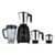 Bajaj Rex Dlx Ninja Series 4 Jar 750W Mixer Grinder | DuraCut Blades | 4 Stainless Steel Mixer Jars | Dry & Wet Grinding | 2 Yrs Warranty 【Black/Brown】