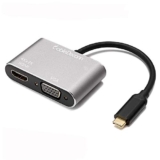 BigPlayer CableDeconn Type c to HDMI VGA 4K Adapter Cable USB C (Grey)