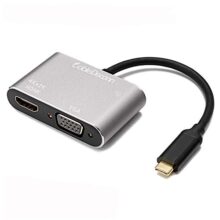 BigPlayer CableDeconn Type c to HDMI VGA 4K Adapter Cable USB C (Grey)