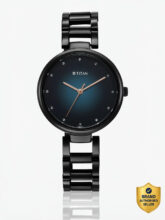 Titan Titan Gradient Blue Dial Black Stainless Steel Strap Analog Watch  – For Girls