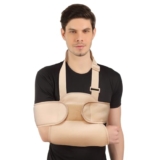 Flamingo Universal Shoulder Immobilizer With Shoulder Support & Arm Sling | Comfortable and Secure Shoulder Brace for Men & Women | Beige | Medium |