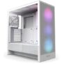 NZXT H5 Flow RGB 2024 – Compact ATX Mid-Tower PC Gaming Case – High Airflow – F360 RGB Core (CV) Included – 360mm Front & 240mm Top Radiator Support – Cable Management – Tempered Glass – White