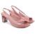 ACTION Signora Classic Closed Pointed Toe Mid Block Thick Heel Slingback Pumps for Women Signora106-RosePink-8| Glitter Fabric Dress Shoes | Wedding Party | Evening Trendy Rose Pink