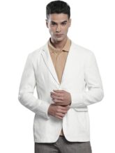 The Indian Garage Co Off White-Slim Fit-Blazer