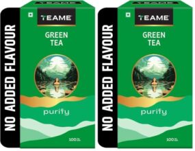 TE-A-ME Green Tea 100 Bags | Green Tea 100 Bags Env | No Added Flavour (Pack of 2)