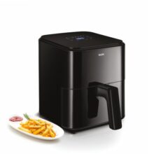 Glen Digital Air Fryer 4 L, 1350 Watt, Touch Control, 80–200°C Temperature Control, Rapid Air Circulation Technology, Crisper Tray, Mesh Basket, Bake, Roast, Grill, Reheat (SA3060DIGI)