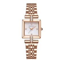 Daniel Hechter Paris Cambon Collection Luxury Watch for Women with Square Dial, Crystal Accents, Stainless Steel Strap and Water Resistant – DHW2008