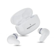 Amazon Basics Tws In-Ear Earbuds (P80) With Fast Charging Up To 80 Hours Of Playtime | Dual 12Mm Driver | Ipx4 Water-Resistance | Bluetooth 5.3 | Quad Mic With Enc | Touch Control (White)