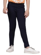 Cantabil Girls Navy Blue Solid Regular Fit Casual Jegging (LPGJG00294_NAVYBLUE_4-5YR)