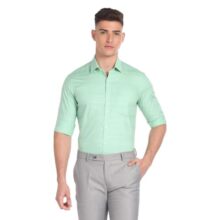 Arrow Men’s Full Sleeve Slim Fit Collar Cotton Formal Shirt Green