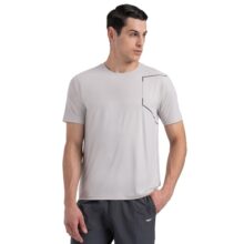 Red Tape Printed Activewear Round Neck T-Shirt for Men | Premium Comfort – RHP2042A-S Light Grey