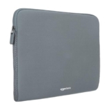 Amazon Basics Laptop Bag Sleeve Case Cover Pouch for 15-Inch, 15.6-Inch Laptop for Men & Women | Slim Profile Neoprene, Soft Puffy Fabric Lining, 360° Protection, Smooth & Premium Zipper (Grey)