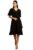 Amazon Brand – INKAST Women’s Sophisticated Black midi Dress Featuring a V-Neckline and Front Button