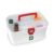 MILTON Plastic Medicine Box, First Aid Box, Detachable Tray with Handle, Emergency Indoor Outdoor Medical Utility Cabinet Organizer, Transparent, Portable & Lockable Container, White