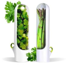 Jaymukesh & Co. Fresh Herb Keeper For Fridge | Airtight Bpa-Free Herb Storage Box, Transparent Container Keeps Coriander, Mint, Cilantro & Parsley Fresh Longer (1 Pc)