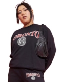 Sassafras Curve Women Black Toronto Fleece Sweatshirt 4XL