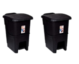 Aristo Plastic Biomedical Waste dustbin with Step-On Pedal 12 LTR (BLACK & BLACK) Combo