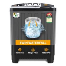 VW Visio World 7.5 kg 5 Star Aqua Spin Semi Automatic Top Load Washing Machine Aqua-Spin0075P (Black)