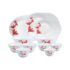 Treo by Milton Opalware Aurelia Meena Dinner Set of 21 | Serving for 6 | Microwave & Dishwasher Safe | Bone-Ash Free | Tempered Toughness | Plates & Bowls | Crockery Set for Dining & Gifting