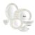 Treo by Milton Opalware Aurelia Meena Dinner Set of 21 | Serving for 6 | Microwave & Dishwasher Safe | Bone-Ash Free | Tempered Toughness | Plates & Bowls | Crockery Set for Dining & Gifting