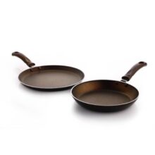 Crystal Vivid Series Nonstick Cookware Set -2 Pcs | Tawa 250 mm + Fry Pan 225 mm | Gas Stove Compatible | Thickness – 2.6 mm