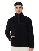 Amazon Brand – Symbol Men’s Polar Fleece Half Zipper Sweatshirt |Relaxed Fit | 100% Polyester | Available in Plus Sizes Black