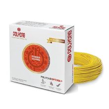 Polycab Optima Plus Fr-Lf 1 Sq-Mm, 90 Meters Pvc Insulated Copper Wire Single Core Flexible House Cable For Domestic & Industrial Connections Electric Wire (Yellow)