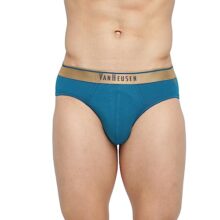 Van Heusen Cotton Men Anti Bacterial Briefs – Colour Fresh, 4 Way Stretch, Moisture Wicking_30001_Deep Lagoon_S, Small, Blue, Deep Cobalt