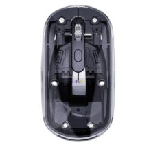 ANT OM140 PRO Ultra Lightweight Transparent Wireless Mouse 2.4GHz & Bluetooth 5M Range RGB Lighting, Rechargeable Battery, Slim Portable Mouse for Laptop, PC, MacBook, Chromebook, iPad, Tablet –Black