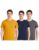Amazon Brand – Symbol Men’s Solid Cotton T Shirt | Plain | Round Neck | Half Sleeve – Regular Fit | Combo Pack of 3 (Available in Plus Size) (Dark Grey Melange, Iris Navy, Inca Gold_4XL)