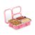 Attro Trio Meal Stainless Steel Lunch Box With 3 Partition, Microwave Safe, Airtight Leakproof Silicone Seal Lid, Bpa-Free Food Grade Tiffin Box For Office School Kids – 600Ml – Pink